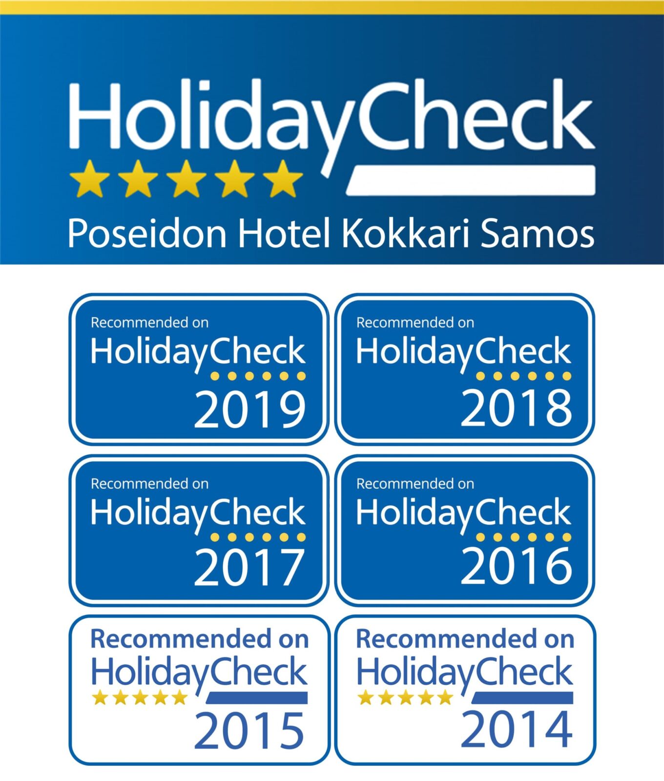 Hotel Poseidon Kokkari awards and Certificates