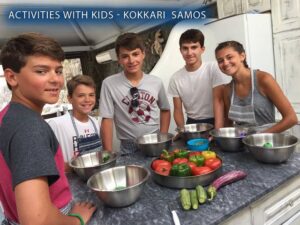 Traveling with children in Kokkari Samos Greece