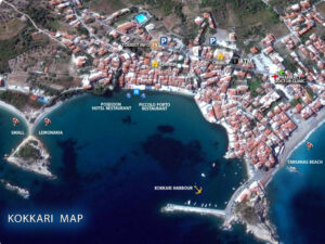 Maps of Kokkari Samos Greece
